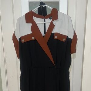 Eloquii Black and Brown Jumpsuit